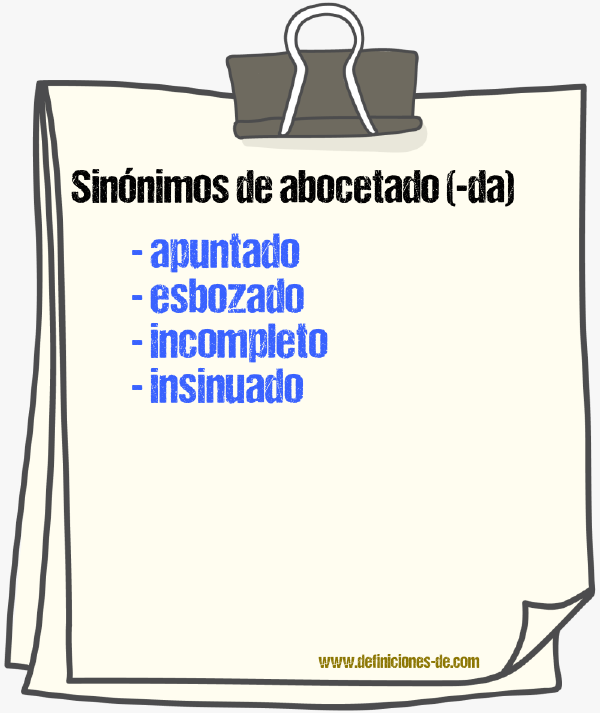 Sinnimos de abocetado