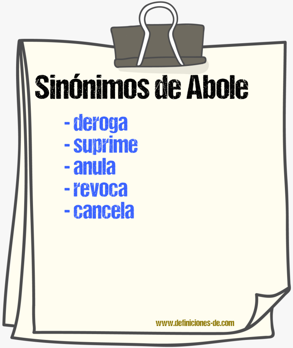 Sinónimos de abole