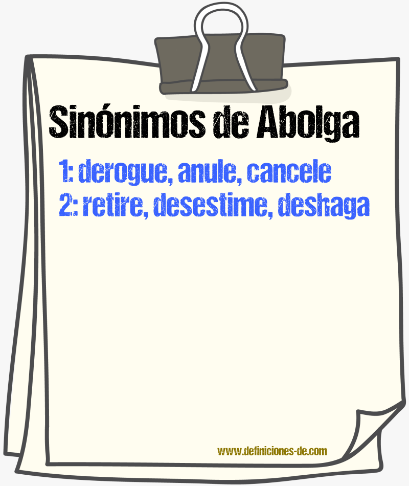 Sinónimos de abolga