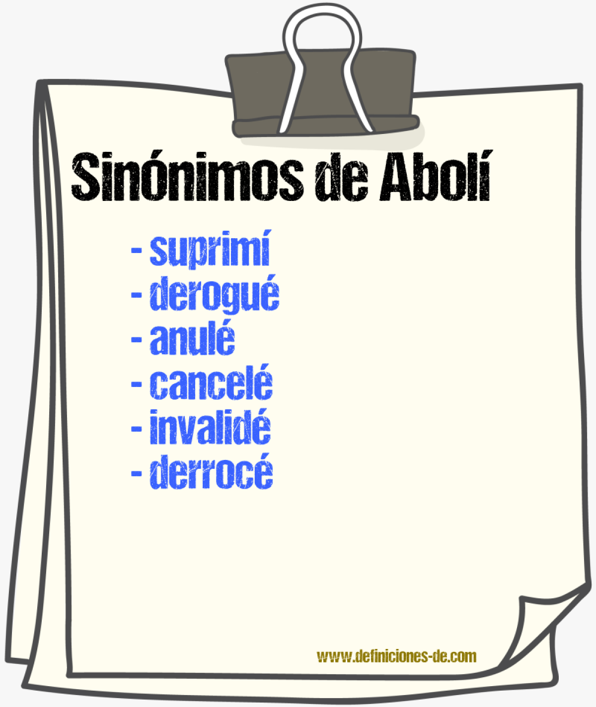 Sinónimos de abolí
