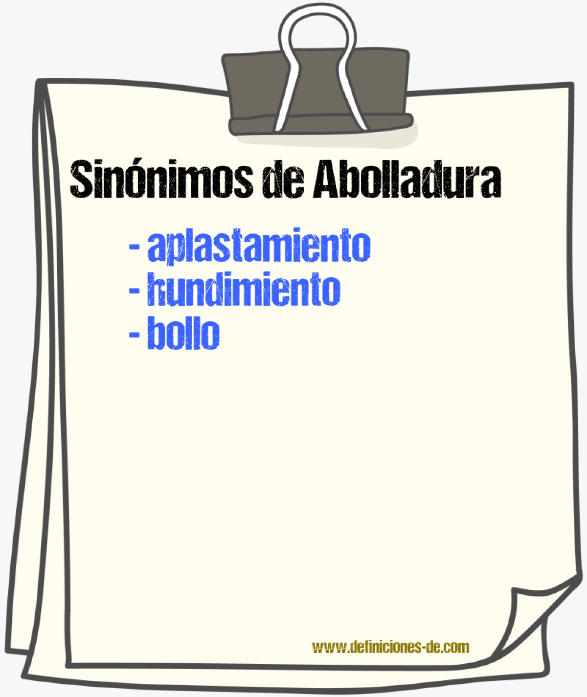 Sinnimos de abolladura