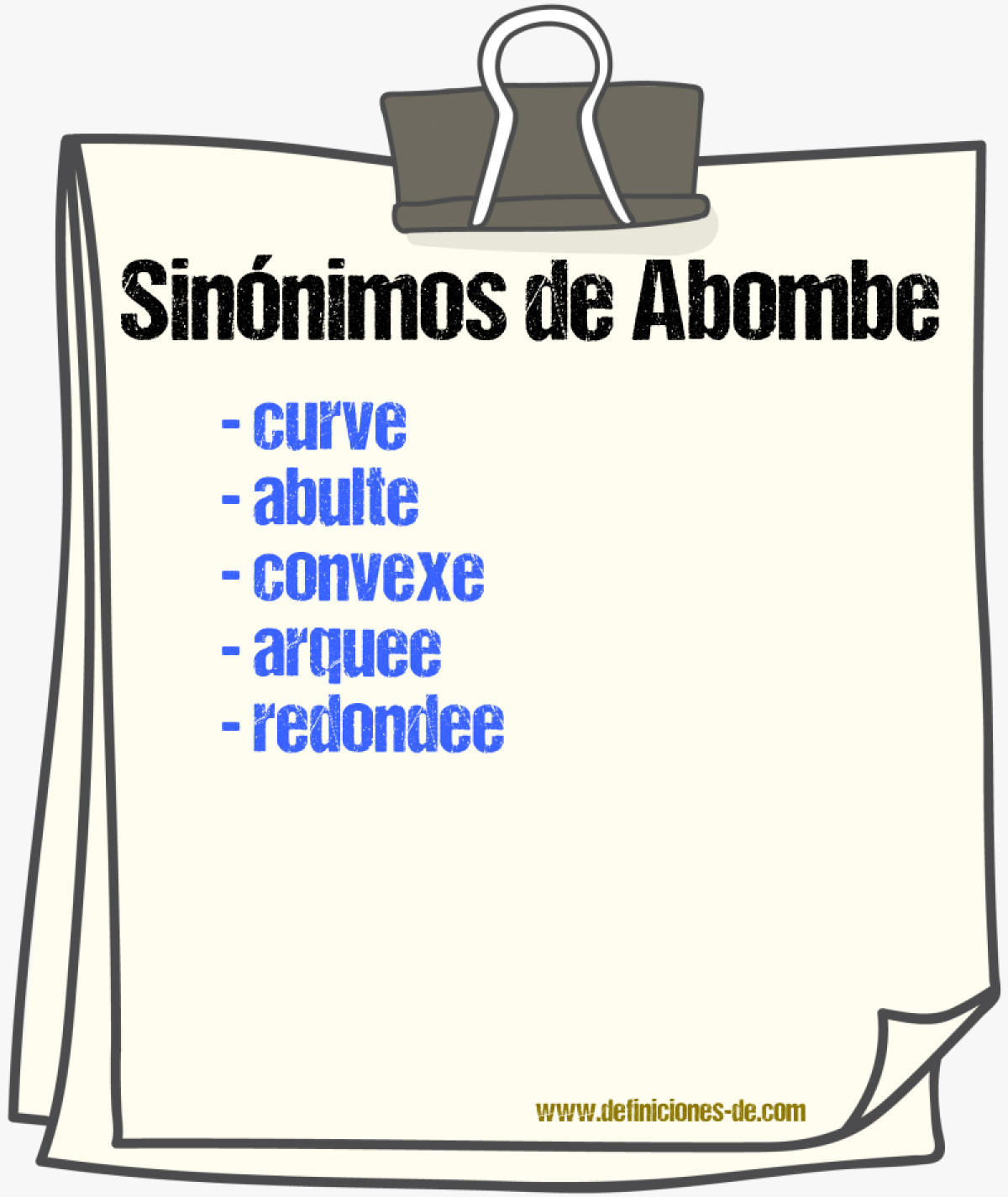 Sinónimos de abombe