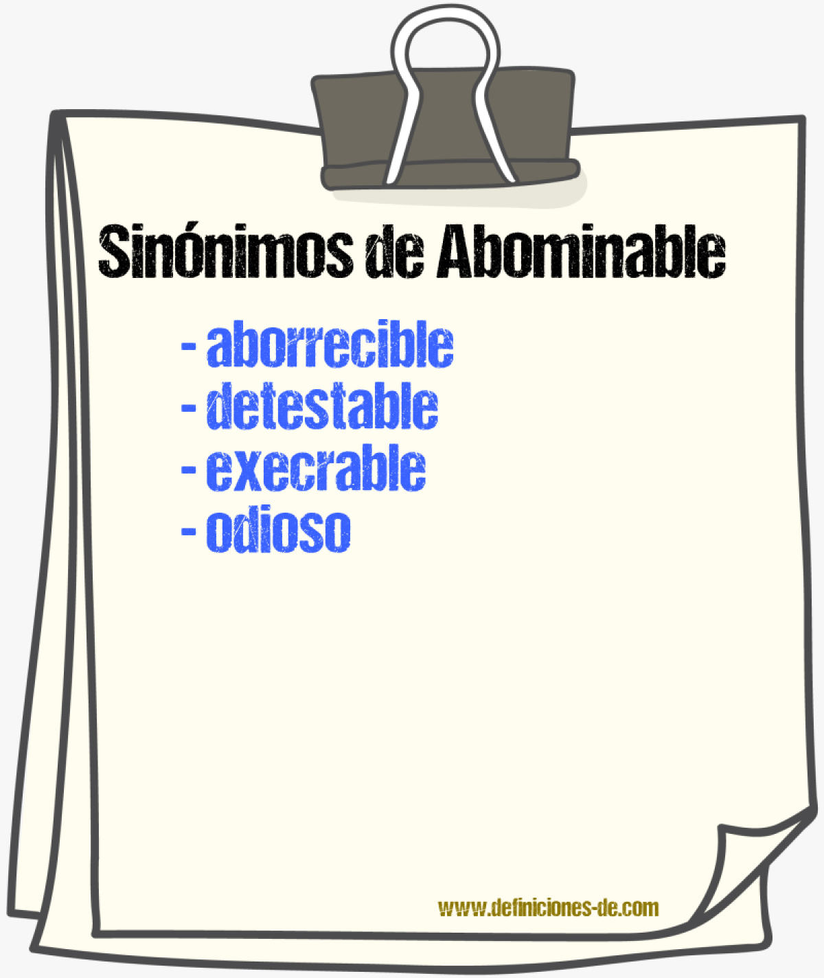 Sinónimos de abominable