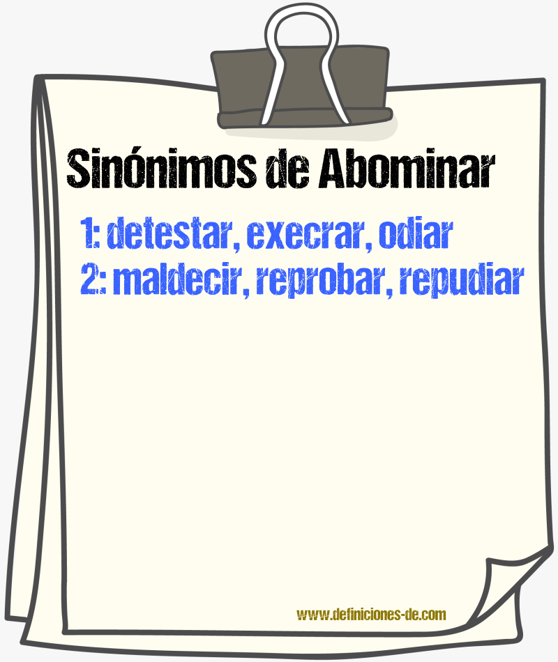 Sinnimos de abominar