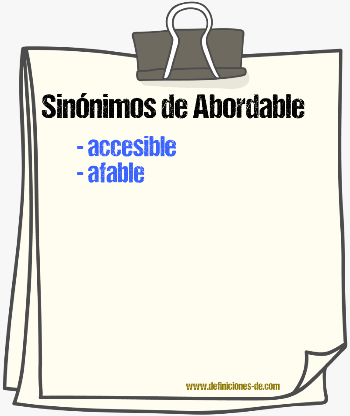 Sinnimos de abordable