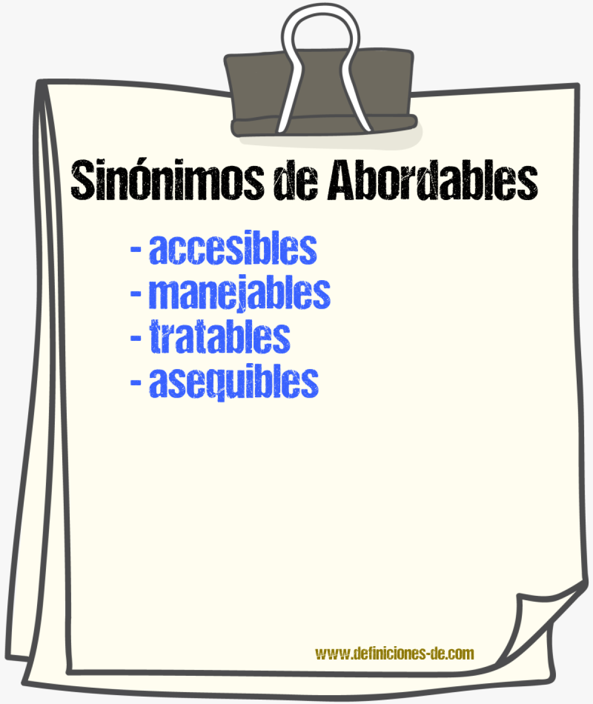 Sinónimos de abordables