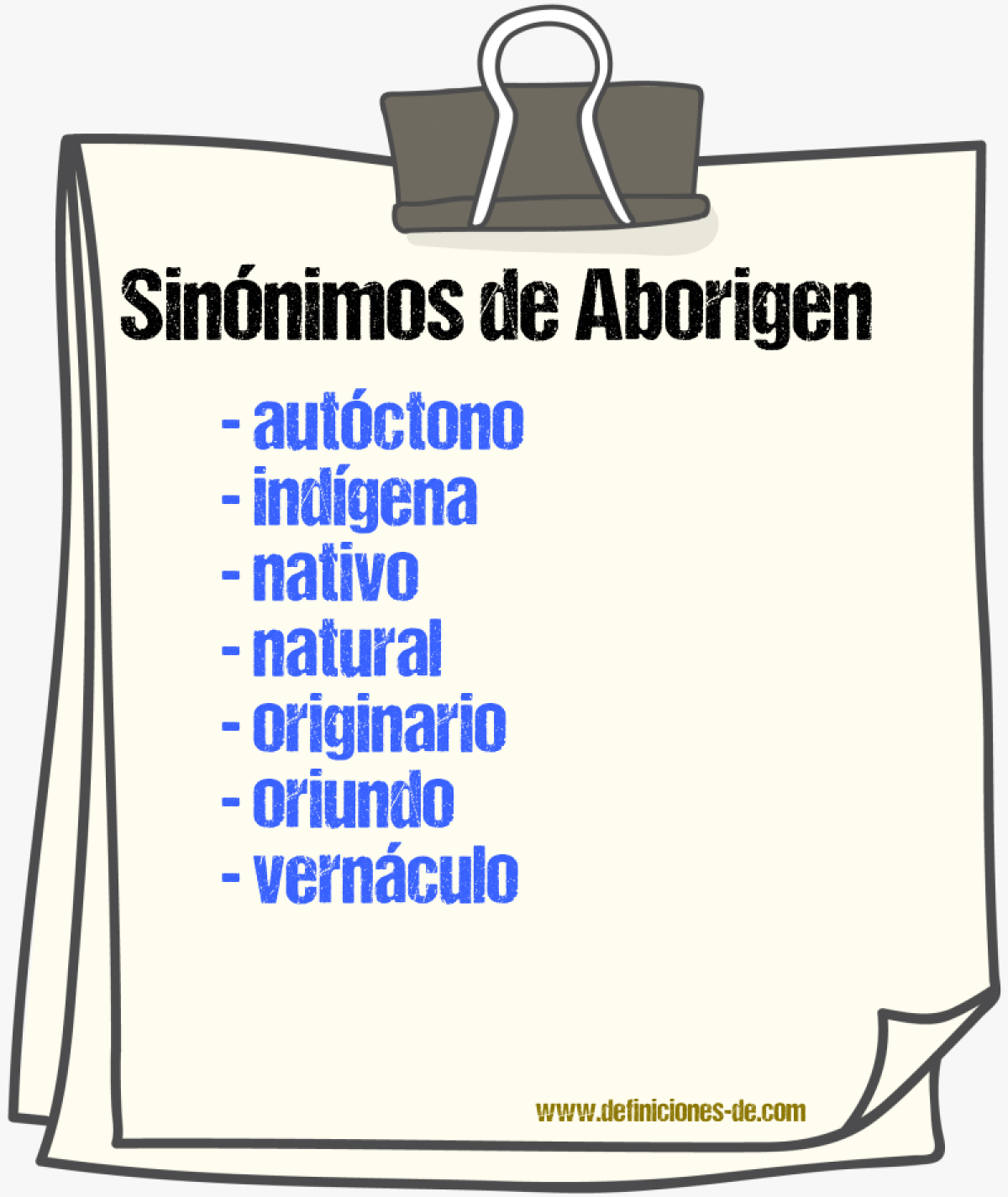 Sinnimos de aborigen