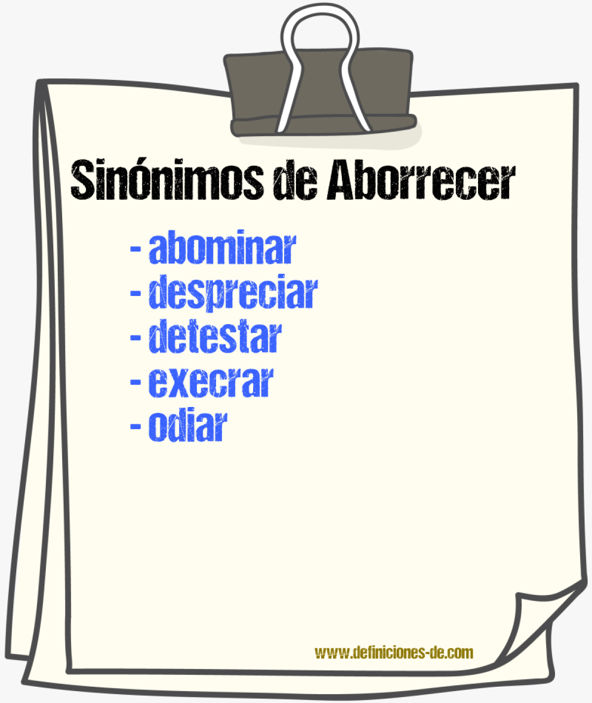 Sinnimos de aborrecer