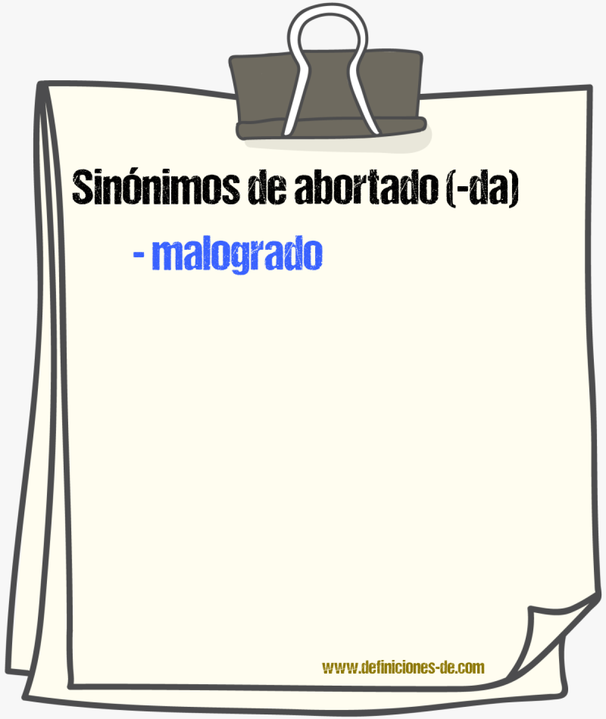 Sinnimos de abortado