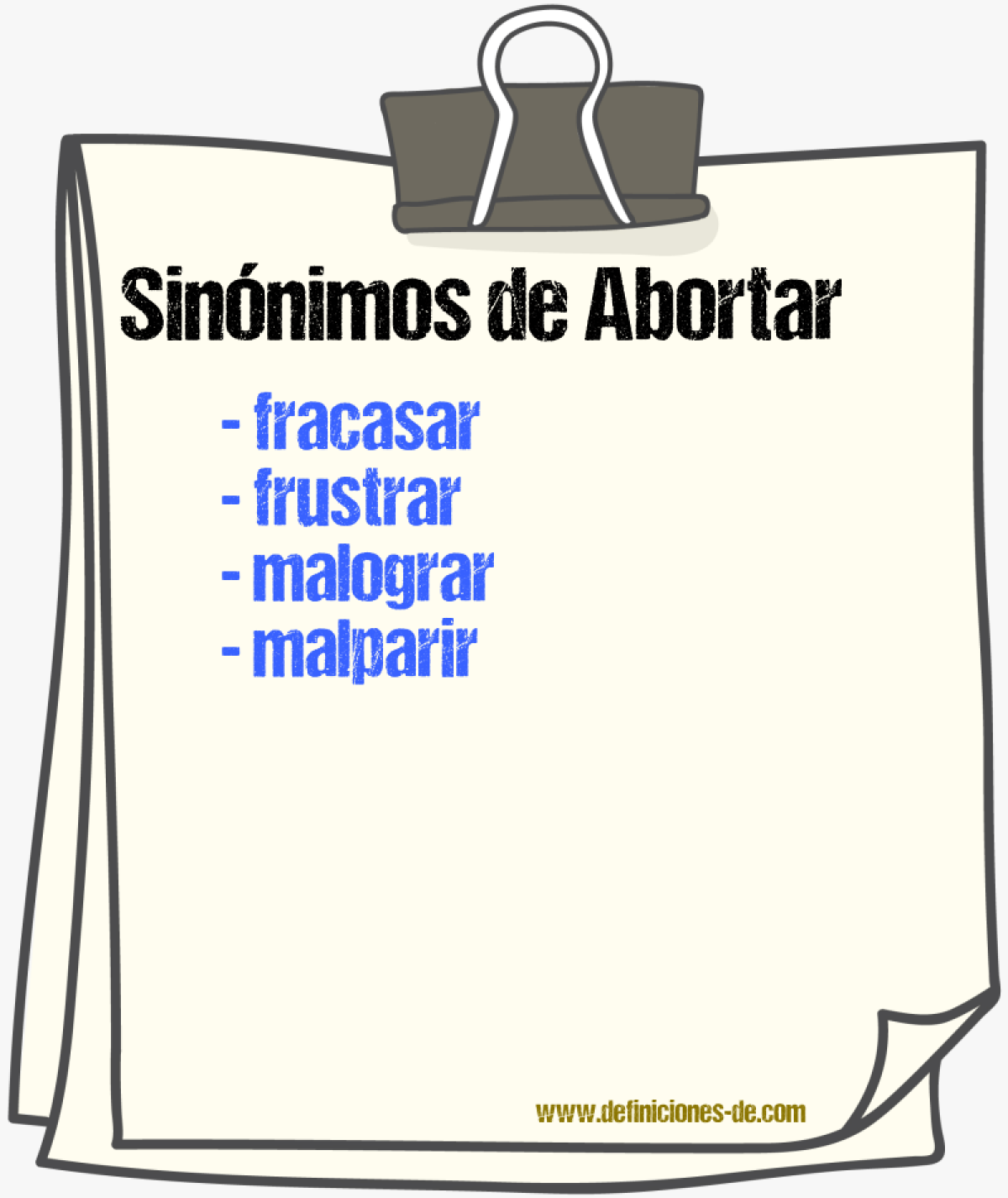 Sinnimos de abortar