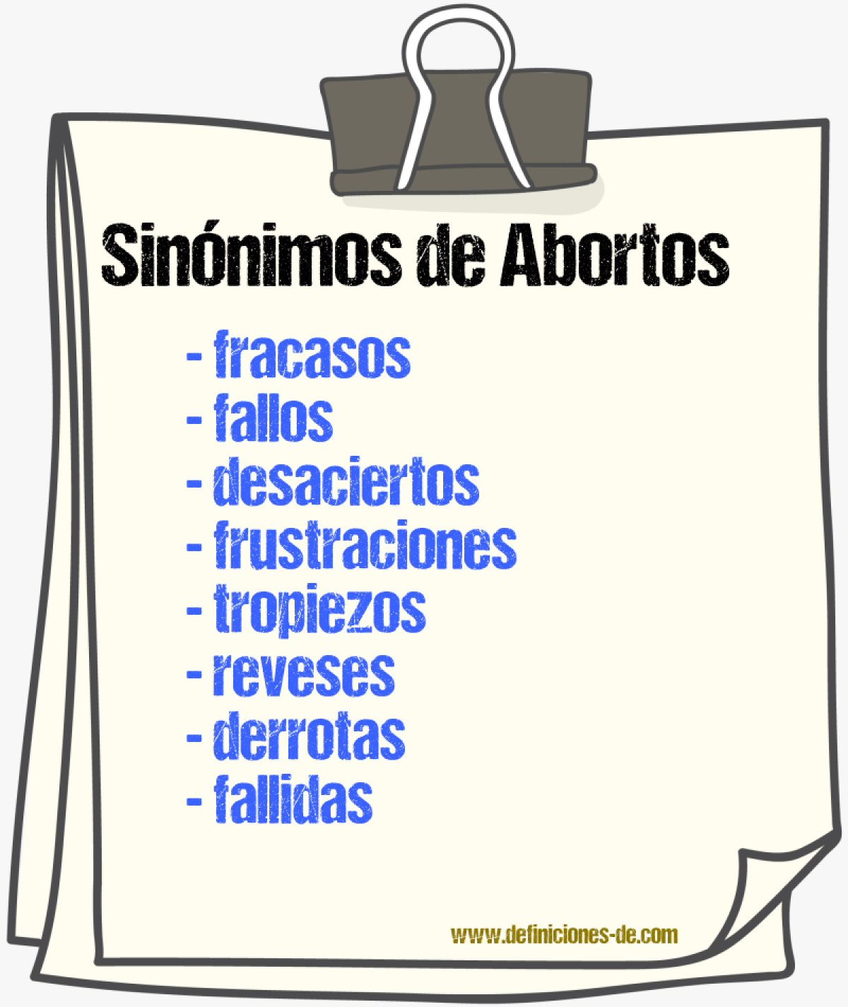 Sinónimos de abortos
