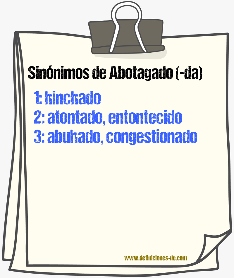 Sinnimos de abotagado