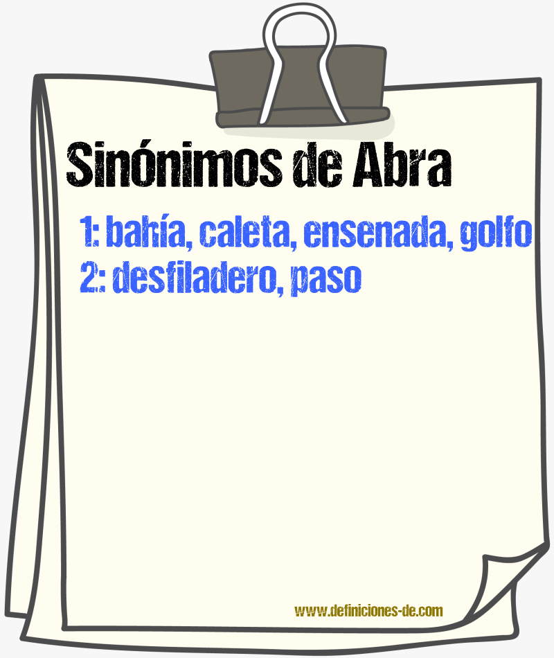 Sinnimos de abra