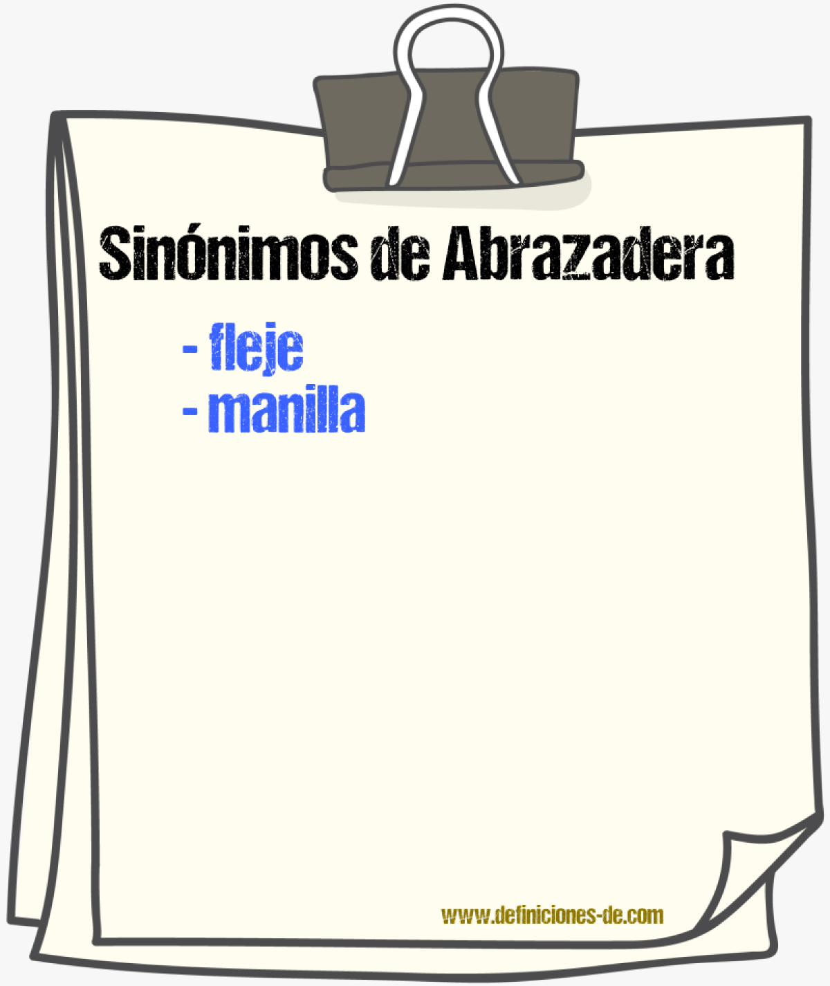 Sinnimos de abrazadera