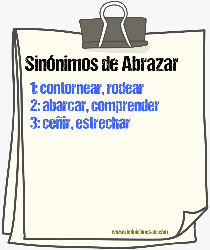 Sinnimos de abrazar