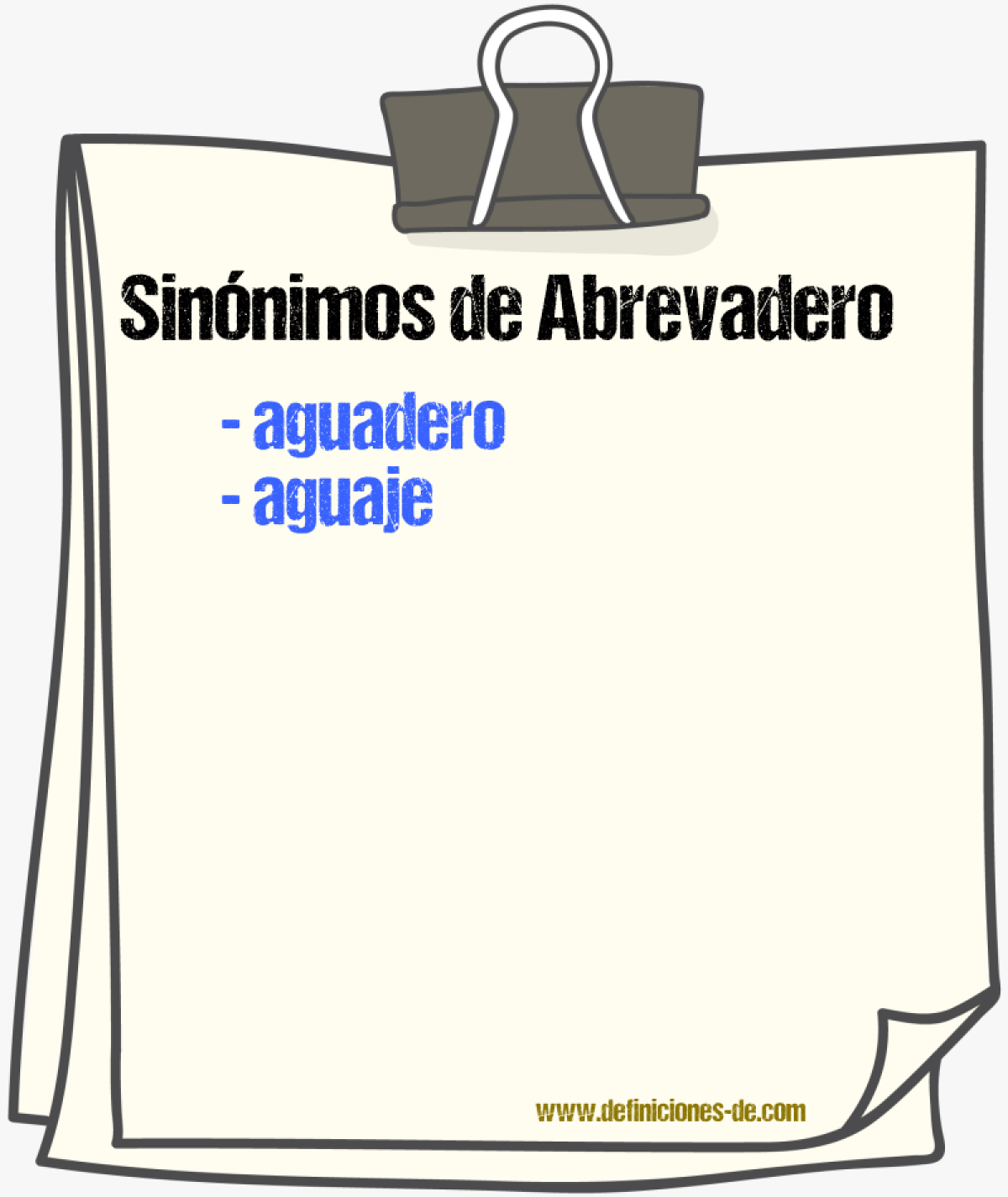 Sinnimos de abrevadero