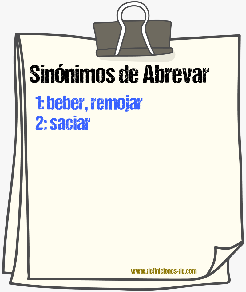 Sinnimos de abrevar