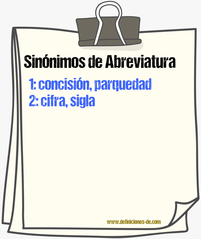 Sinnimos de abreviatura