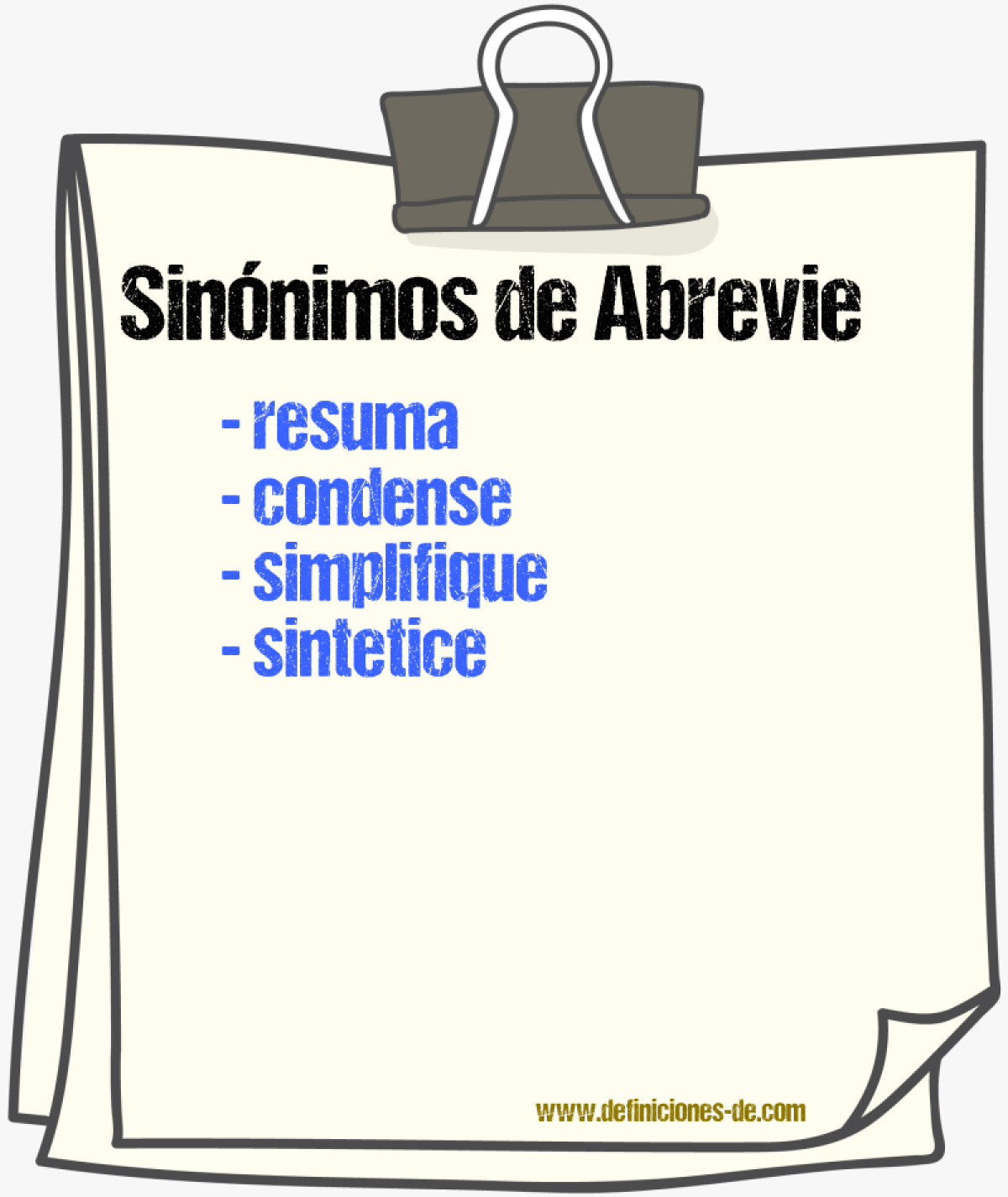 Sinónimos de abrevie