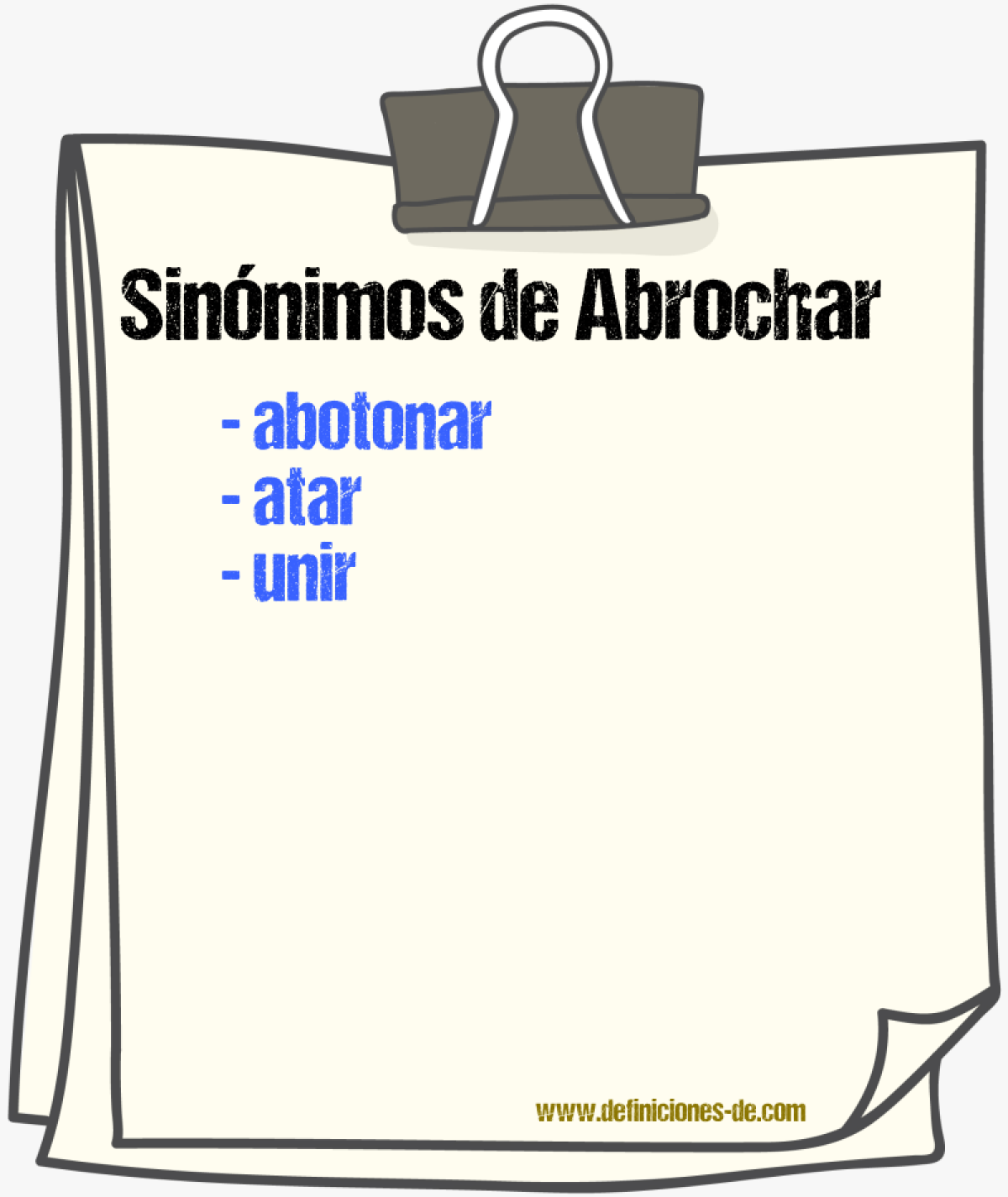 Sinnimos de abrochar