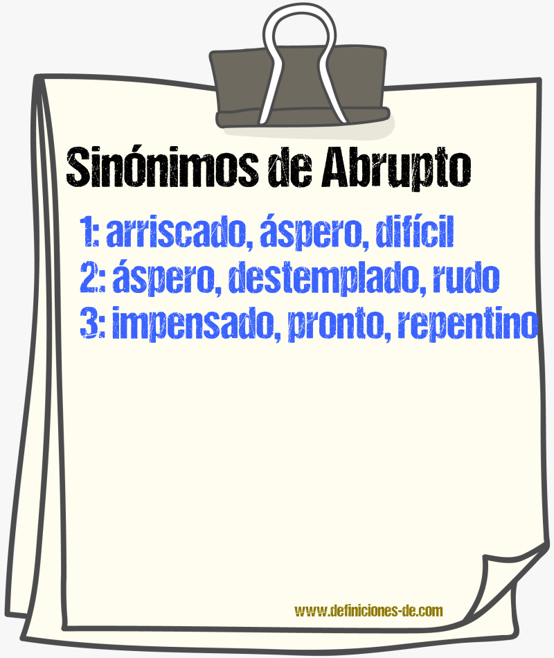 Sinnimos de abrupto