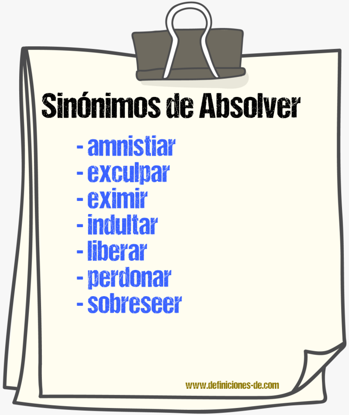 Sinnimos de absolver