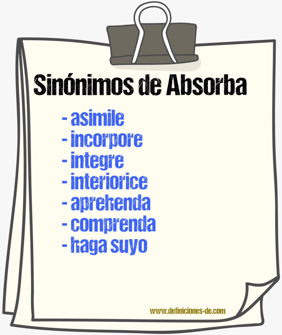 Sinónimos de absorba