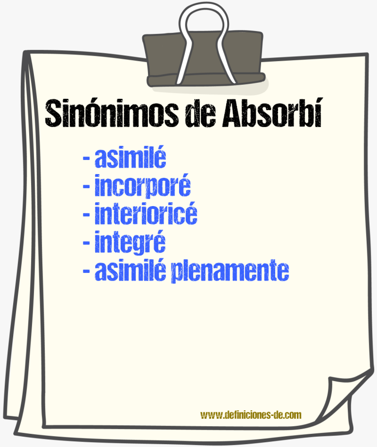 Sinónimos de absorbí