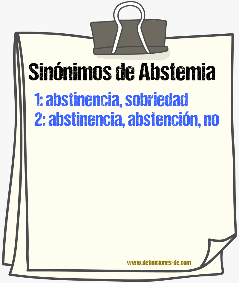 Sinónimos de abstemia