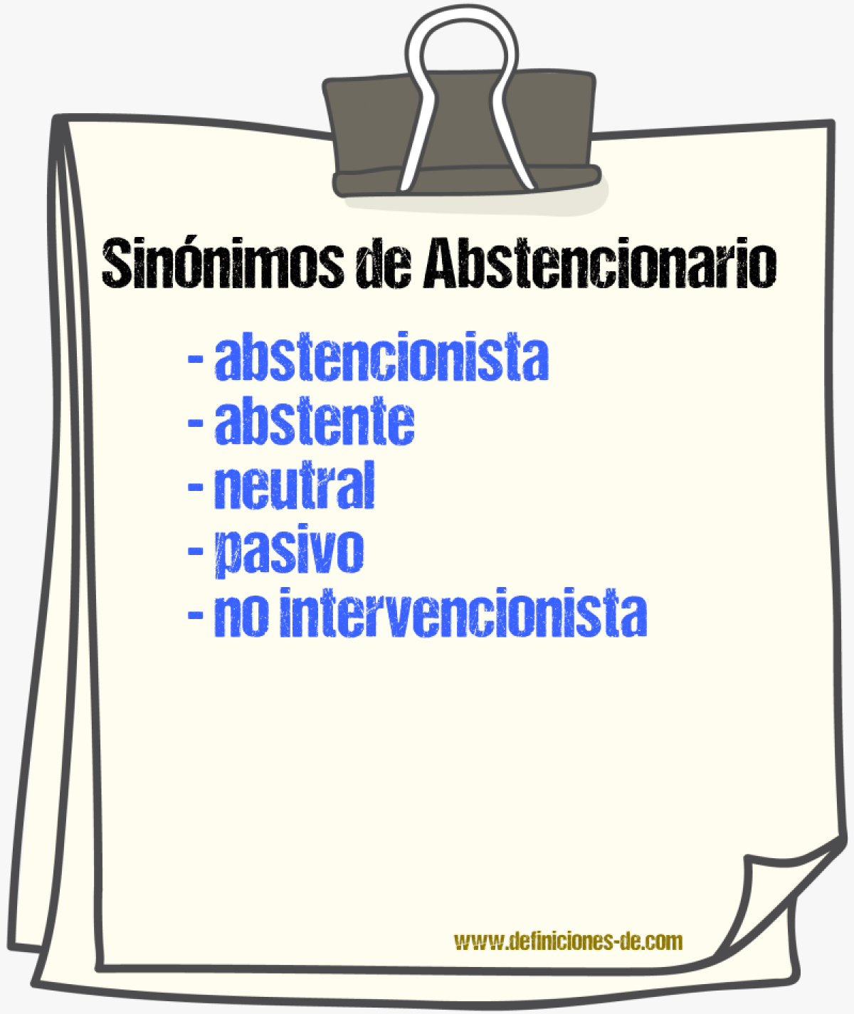 Sinónimos de abstencionario
