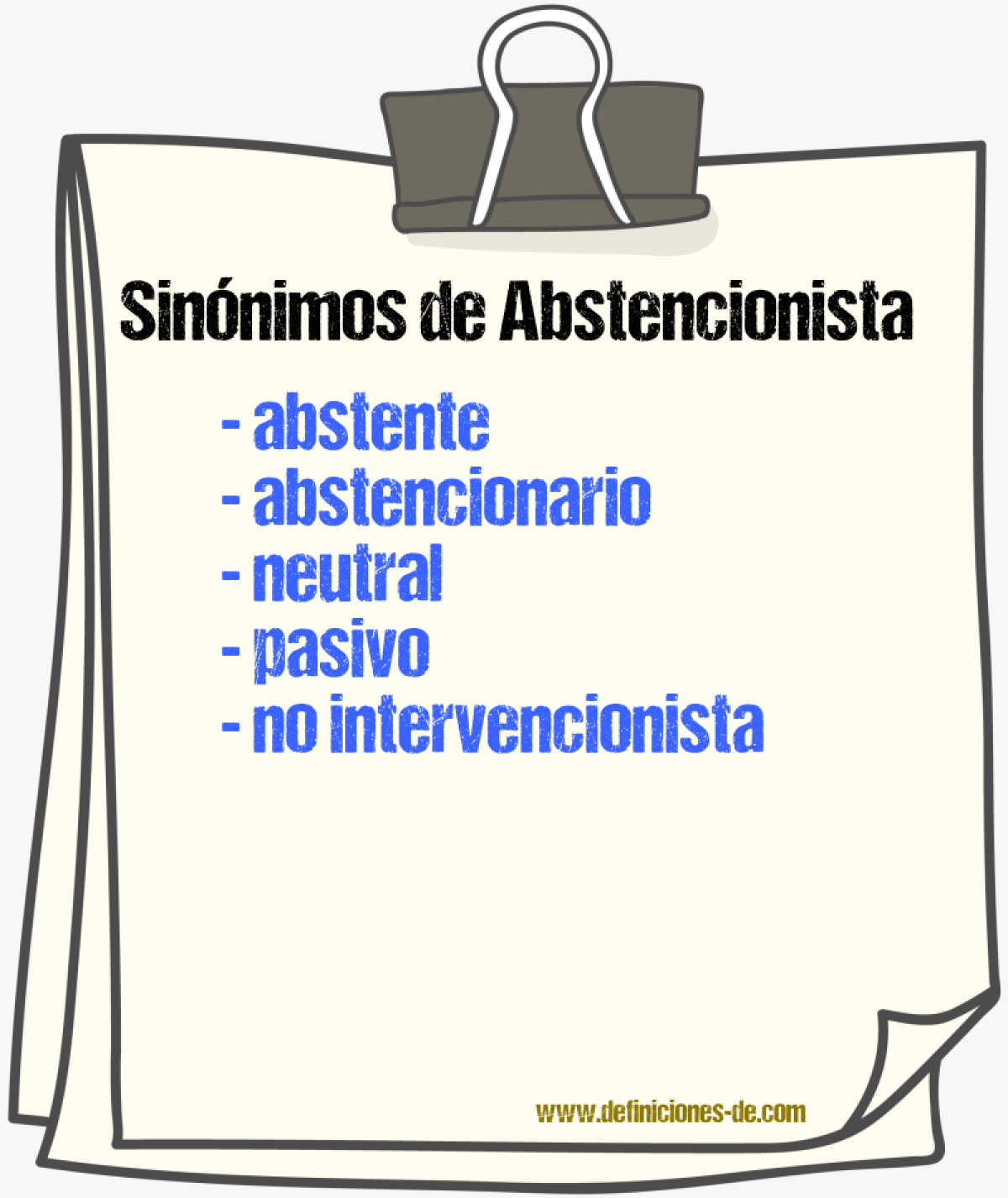 Sinónimos de abstencionista