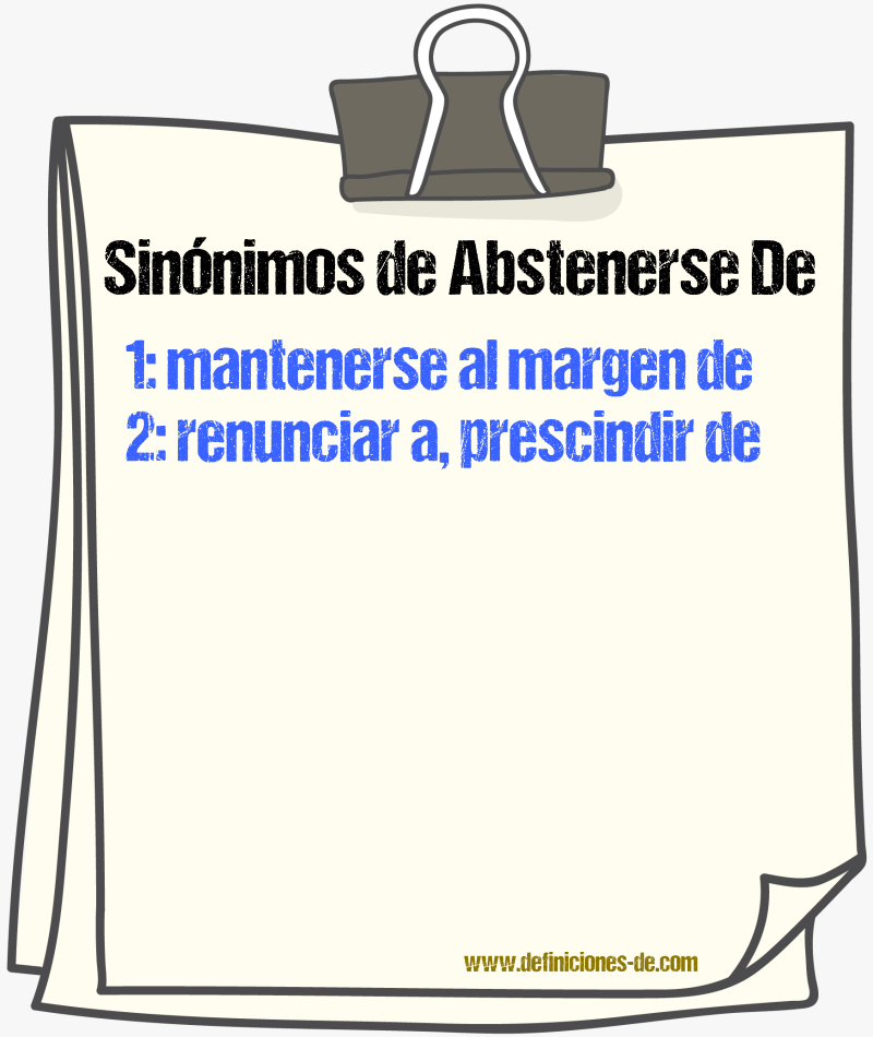 Sinónimos de abstenerse de