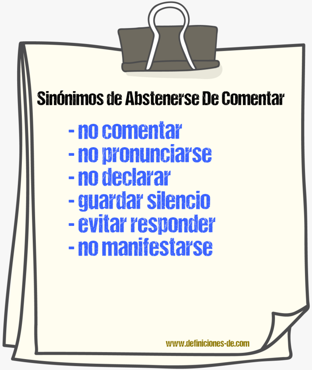 Sinónimos de abstenerse de comentar