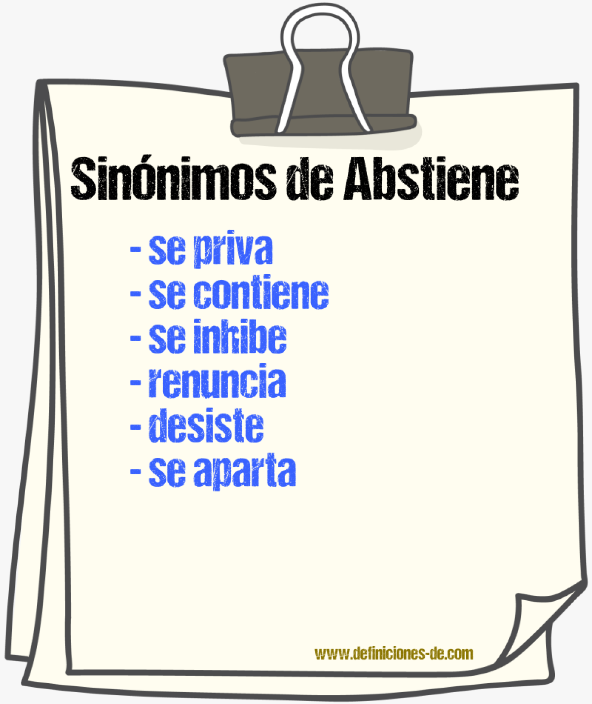 Sinónimos de abstiene