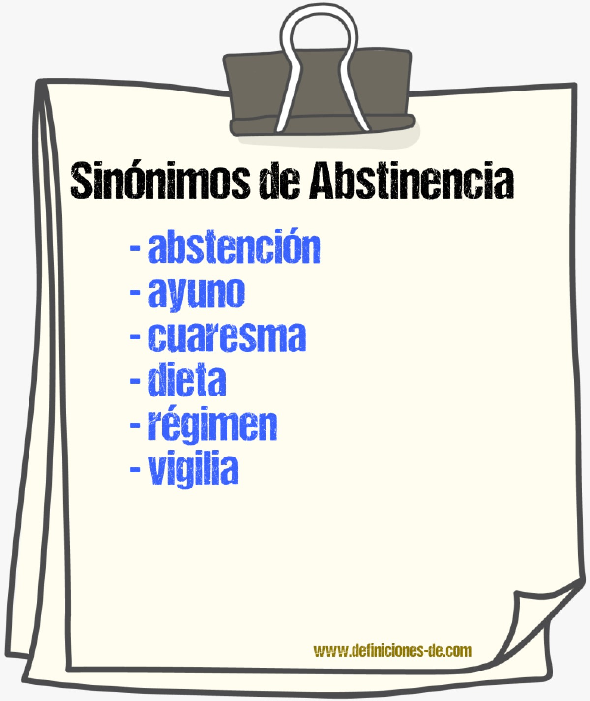 Sinnimos de abstinencia