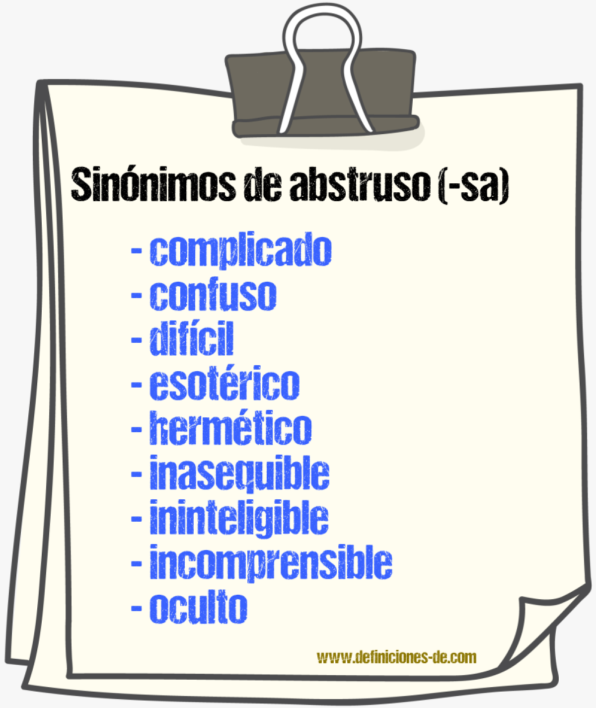 Sinnimos de abstruso