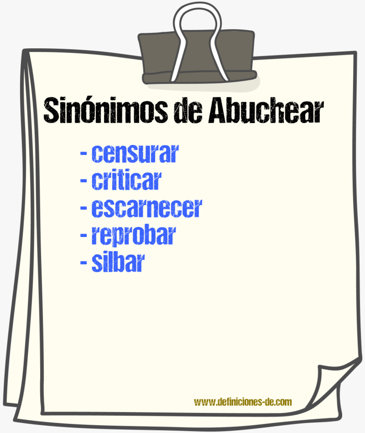 Sinnimos de abuchear