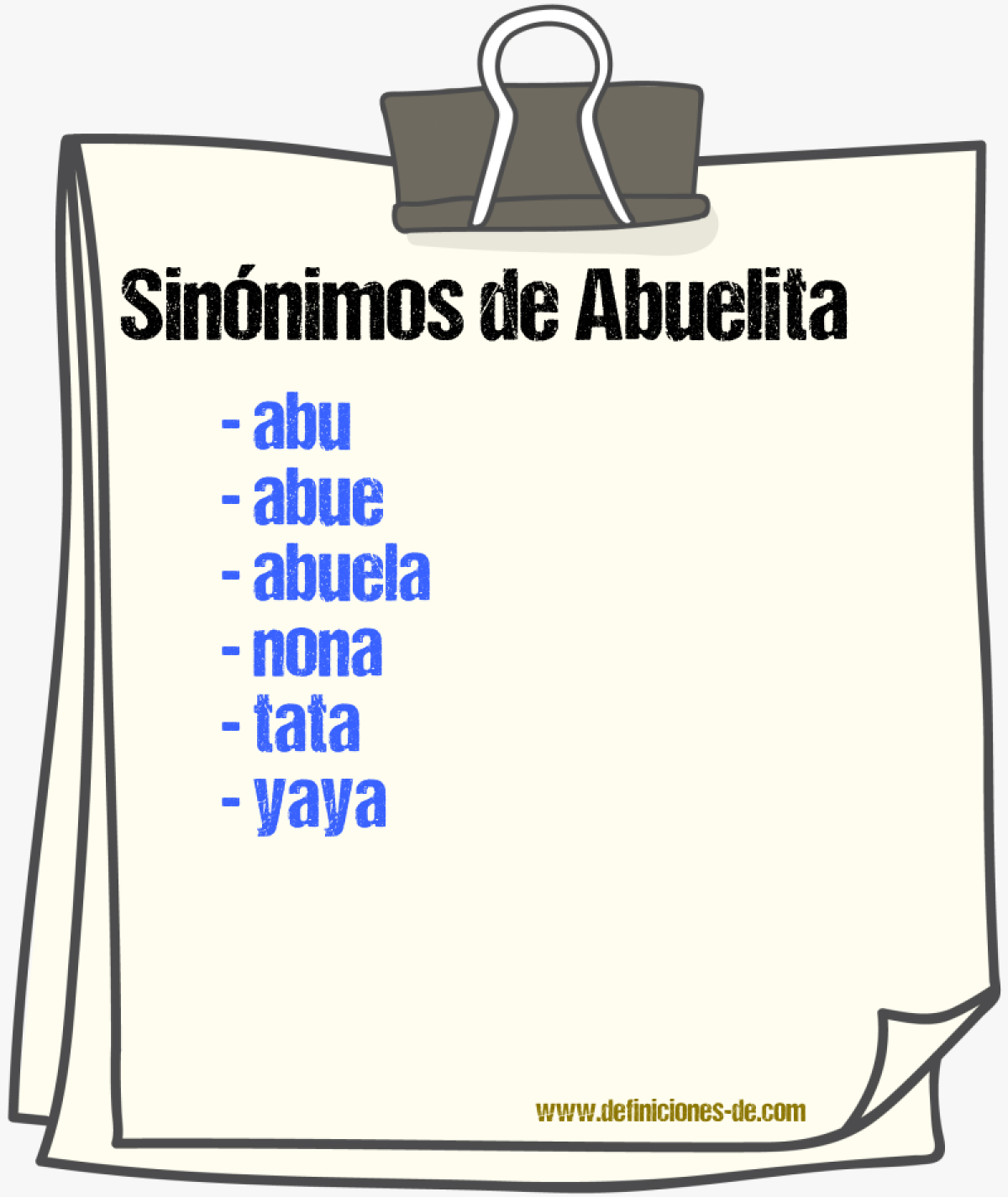 Sinnimos de abuelita