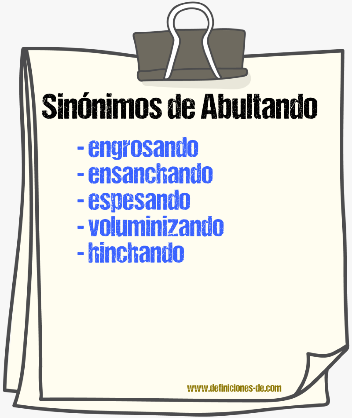 Sinónimos de abultando