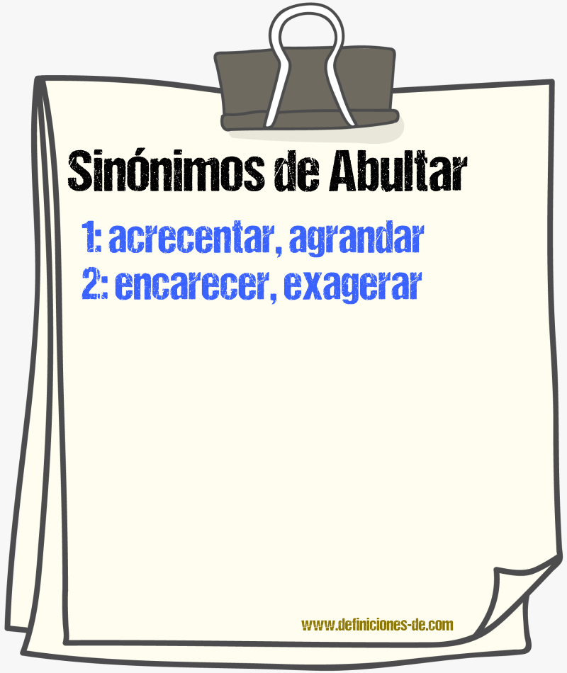 Sinnimos de abultar