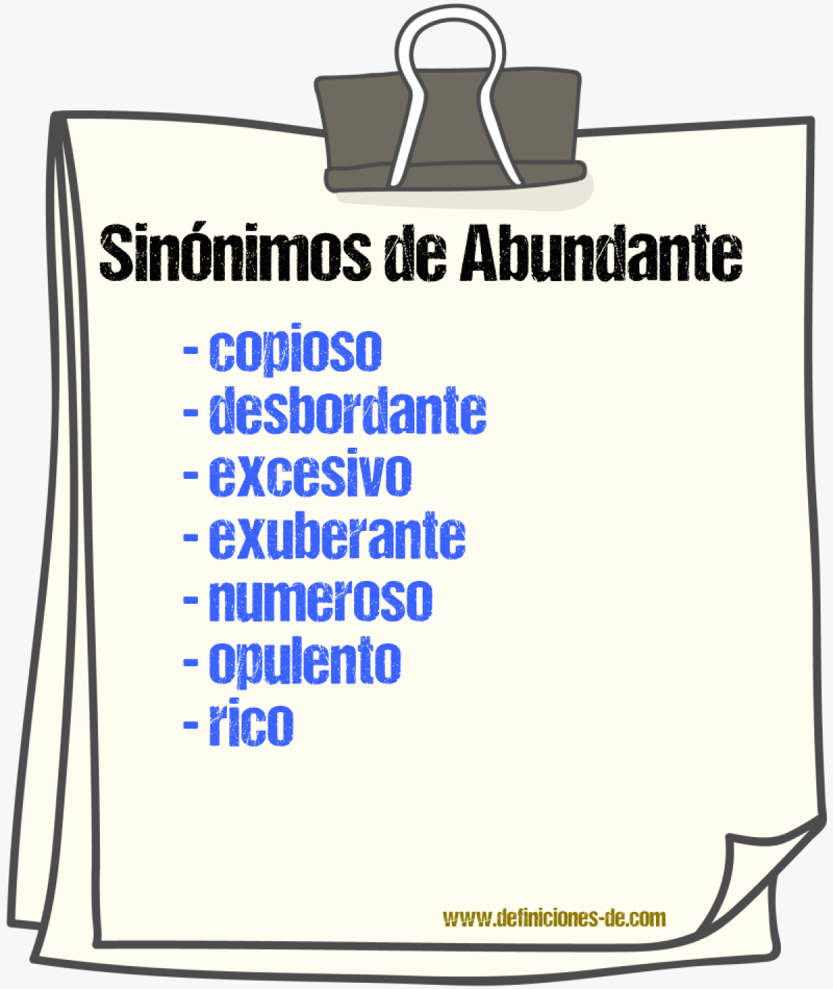 Sinnimos de abundante