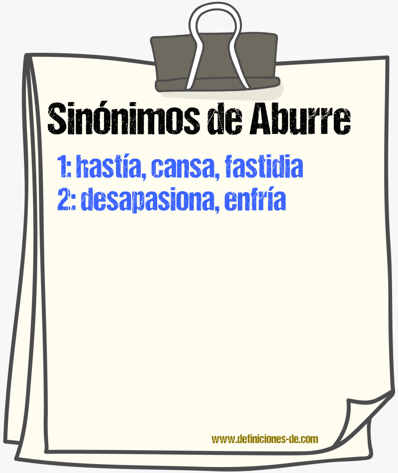 Sinónimos de aburre