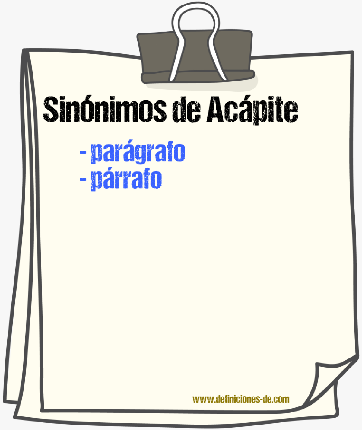 Sinnimos de acpite