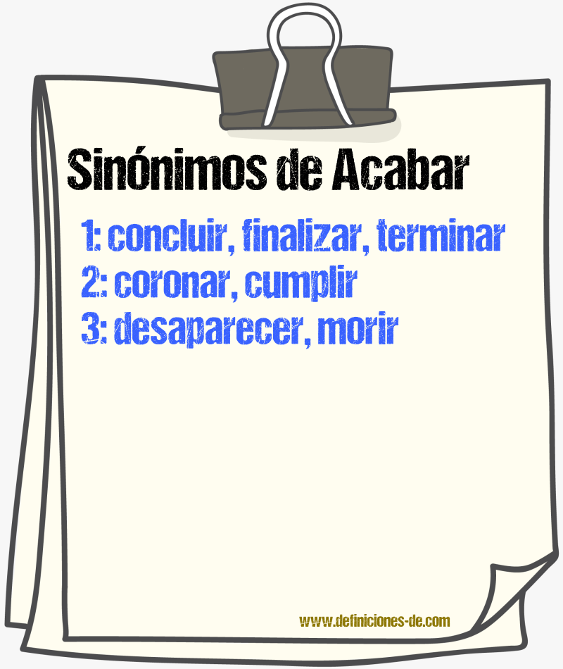 Sinnimos de acabar