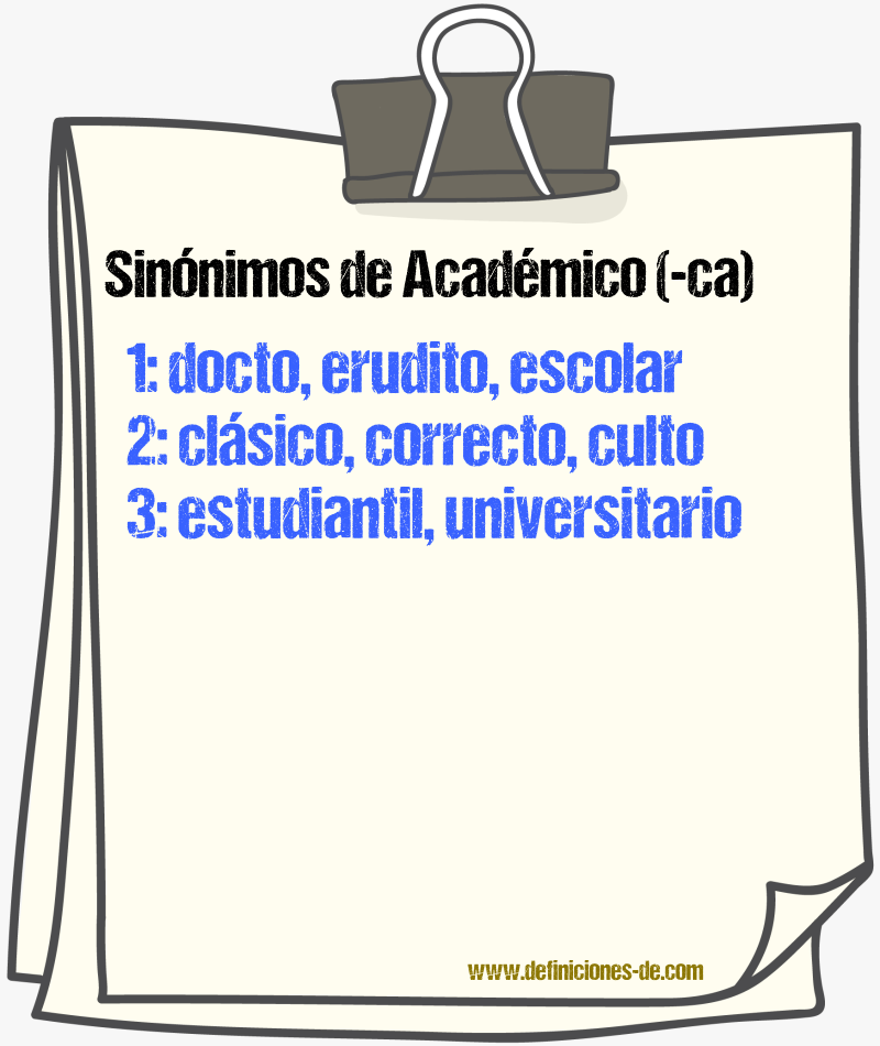 Sinnimos de acadmico