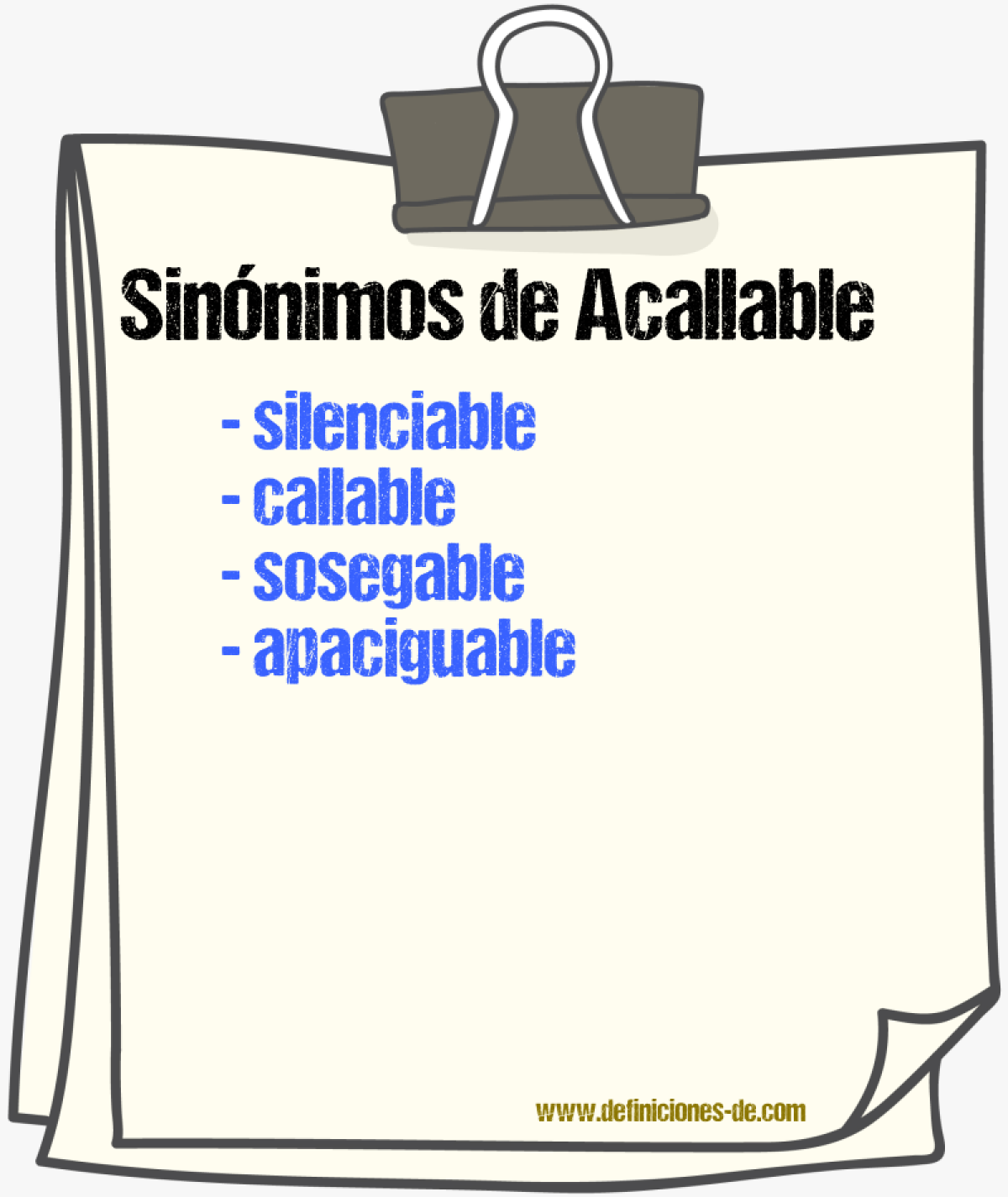 Sinónimos de acallable