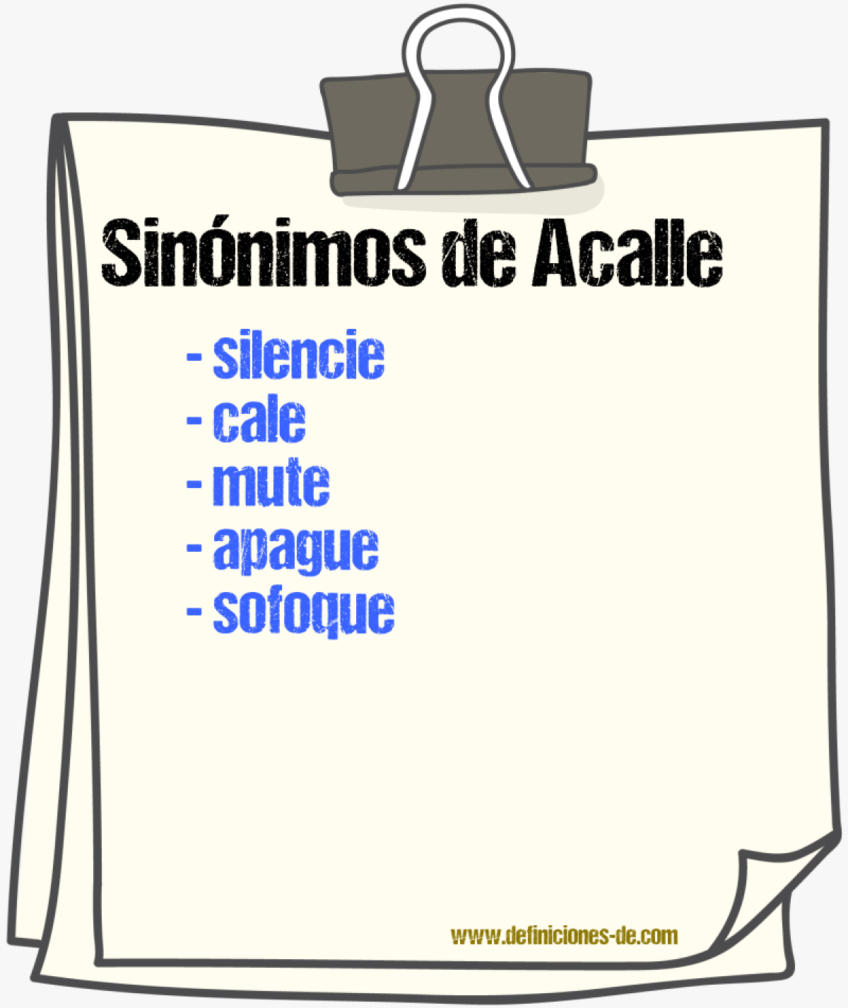 Sinónimos de acalle