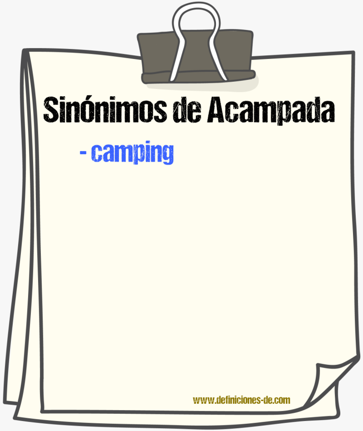 Sinnimos de acampada