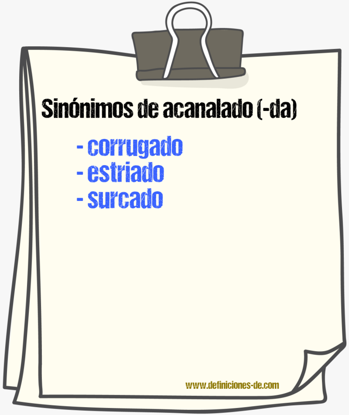 Sinnimos de acanalado