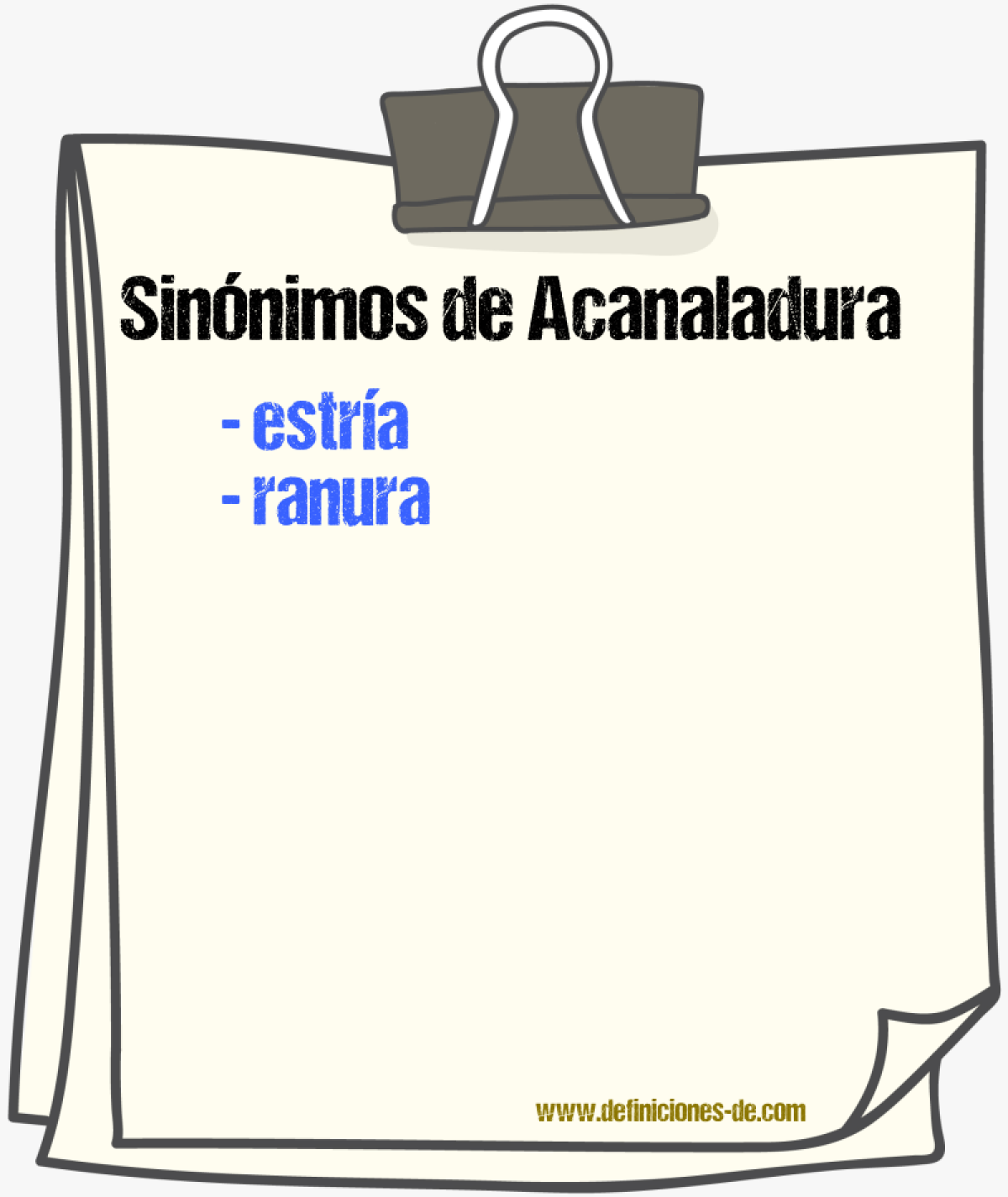 Sinnimos de acanaladura